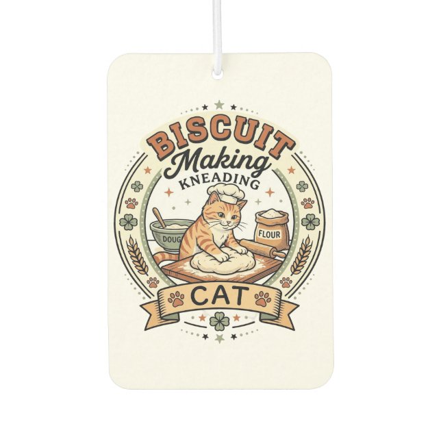 Biscuit Making Kneading Cat Biscuit Making Kneadin Air Freshener (Front)