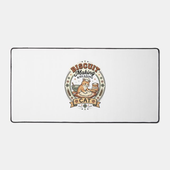 Biscuit Making Kneading Cat Biscuit Making Kneadin Desk Mat (Front)