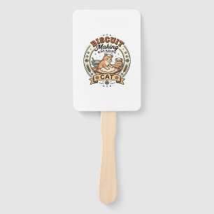 Biscuit Making Kneading Cat Biscuit Making Kneadin Hand Fan