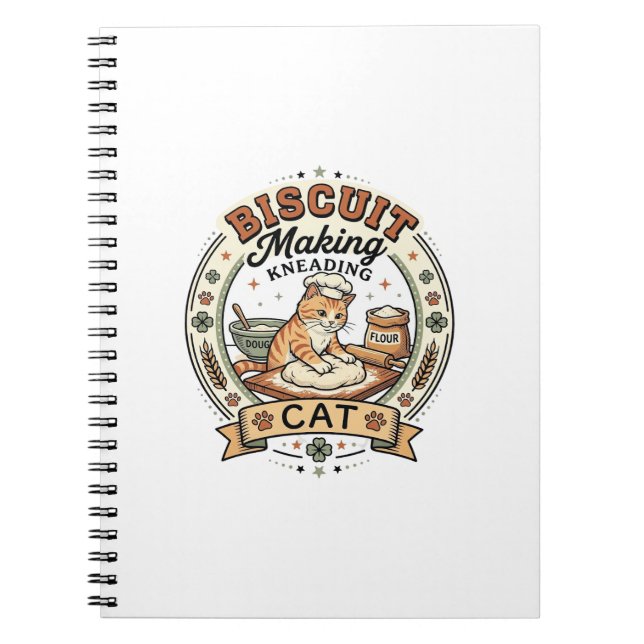 Biscuit Making Kneading Cat Biscuit Making Kneadin Notebook (Front)