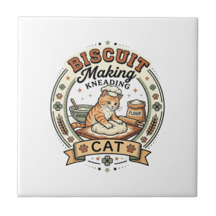 Biscuit Making Kneading Cat Biscuit Making Kneadin Tile