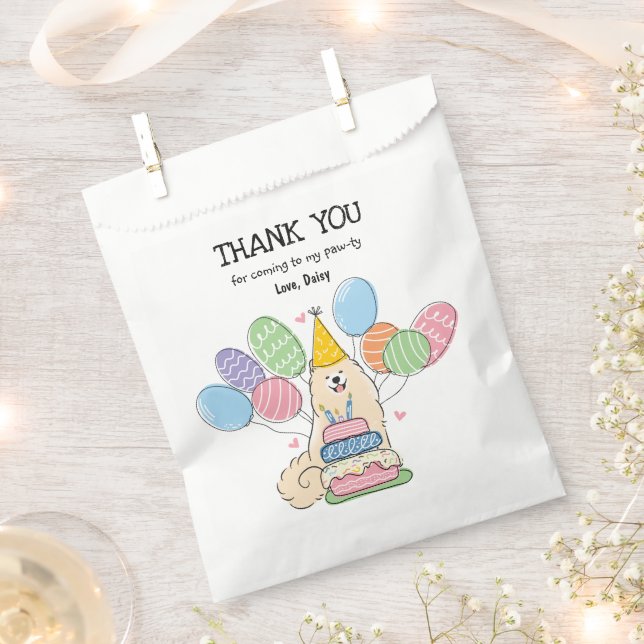 Biscuit Samoyed Birthday Party Thank You Favour Ba Bag (Clipped)