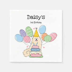 Biscuit Samoyed Dog Birthday Party Paper Napkins
