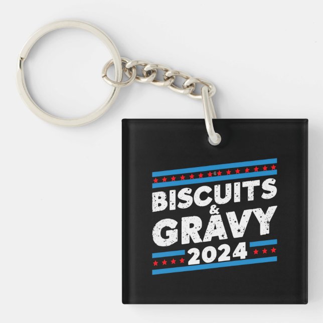 Biscuits and Gravy 2024 Presidential Election Keychain (Front)