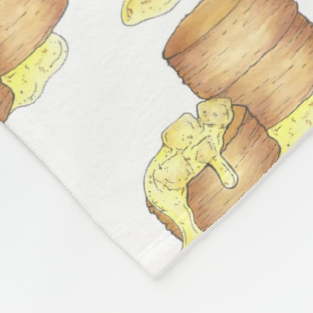 Biscuits and Sausage Gravy Southern Breakfast Food Fleece Blanket (Corner)