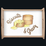 Biscuits and Sausage Gravy Southern Breakfast Food Serving Tray<br><div class="desc">Design features an original marker illustration of a classic southern breakfast dish: biscuits and sausage gravy! This biscuits and gravy foodie illustration is also available on other products. Don't see what you're looking for? Need help with customization? Contact Rebecca to have something designed just for you.</div>