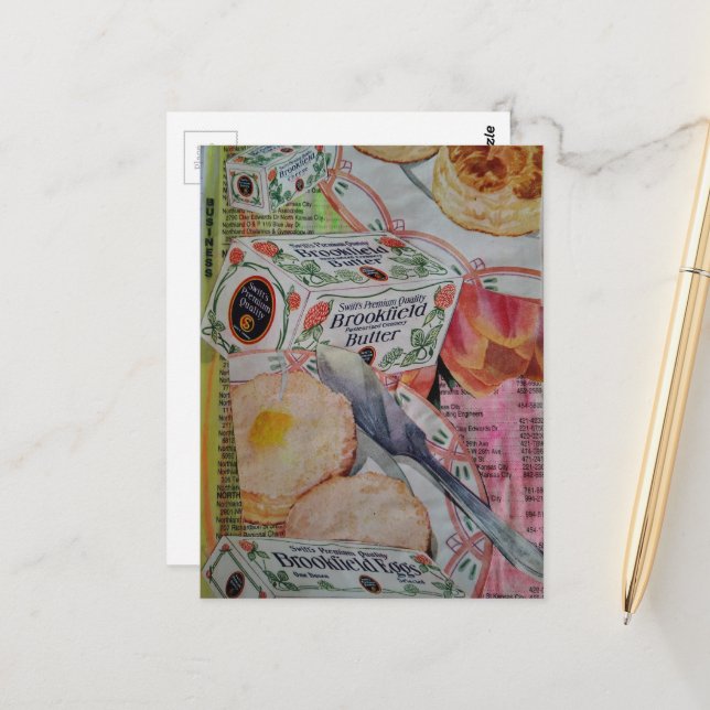 biscuits butter eggs Collage  Postcard (Front/Back In Situ)