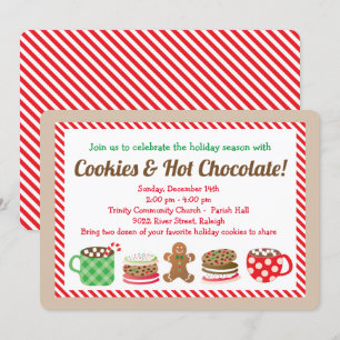 Biscuits de Noël et invitation de chocolat chaud