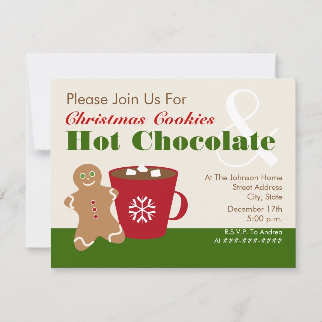 Biscuits de Noël et invitation de chocolat chaud (Devant)