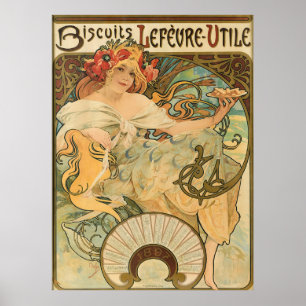 Biscuits Lefeure-utile - by Alphonse Mucha Poster