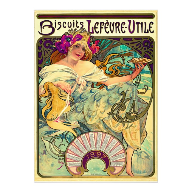 Biscuits Lefevre-Utile by Alphonse Mucha (1896) Photo Print (Front)