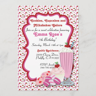 Biscuits, milkshake, et invitation 2 de petit