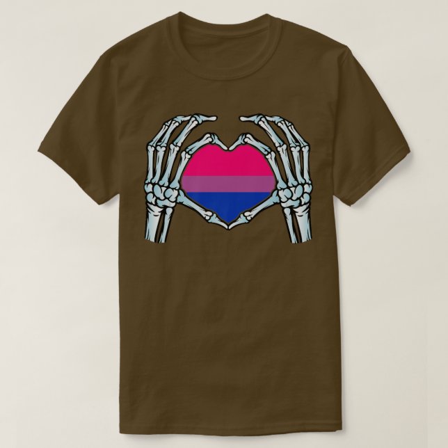 Biseual  Gay Skeleton  Nonbinary Love  T-Shirt (Design Front)