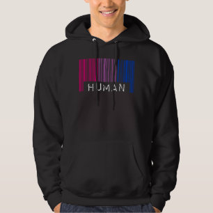 Bisexual Barcode Pride Human Queer Aesthetic LGBTQ Hoodie
