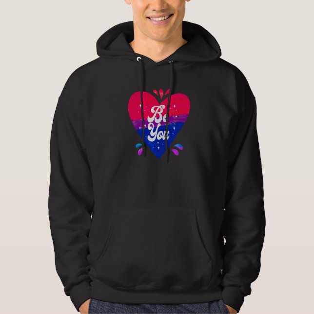 Bisexual Bi Pride Flag Heart Be You   Hoodie (Front)