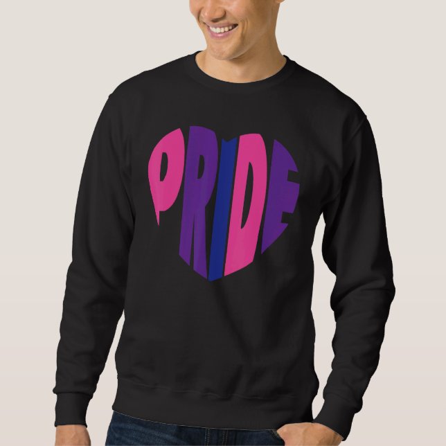 Bisexual Bi Pride Flag Heart Pride Sweatshirt (Front)