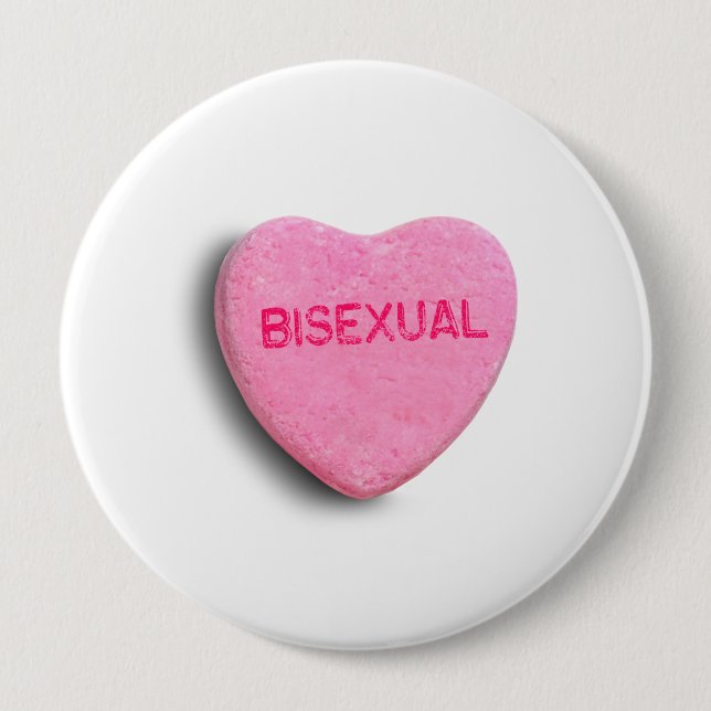 Bisexual Candy Heart 4 Inch Round Button (Front)