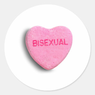 Bisexual Candy Heart Classic Round Sticker