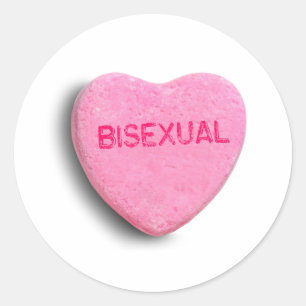 Bisexual Candy Heart Classic Round Sticker