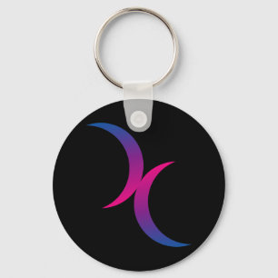 Bisexual double moons keychain