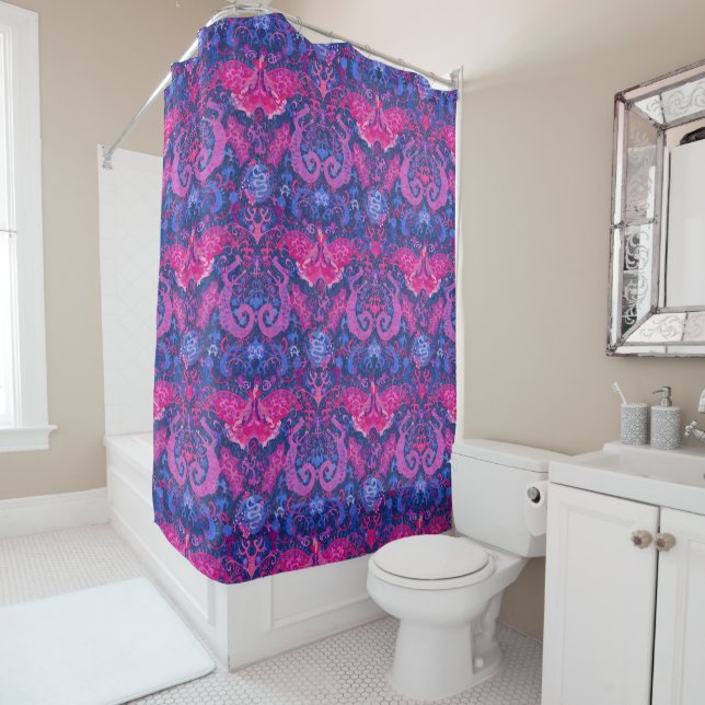 Bisexual Dragon Damask - Bi Pride Flag Colours (In Situ)