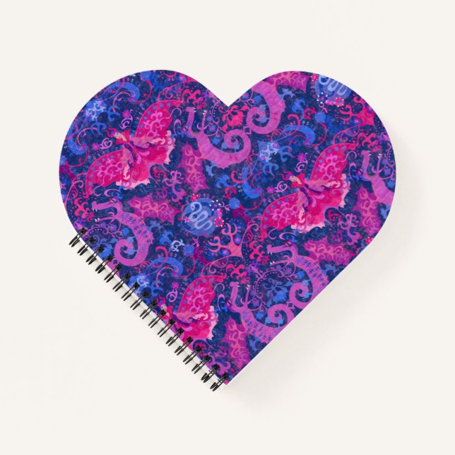 Bisexual Dragon Damask - Bi Pride Flag Colours Notebook (Front)