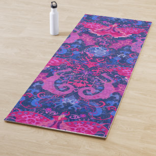 Bisexual Dragon Damask - Bi Pride Flag Colours Yoga Mat