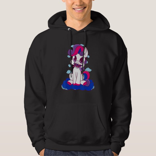 Bisexual Dragon Fire Bisexual Flag LGBT Bi Pride B Hoodie (Front)