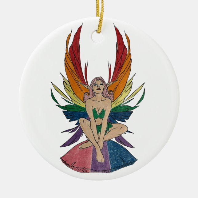 Bisexual Faerie Ceramic Ornament (Front)
