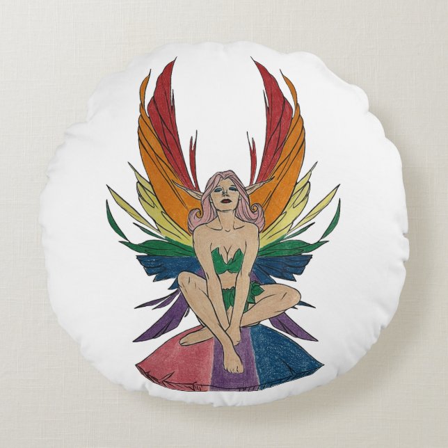 Bisexual Faerie Round Pillow (Front)