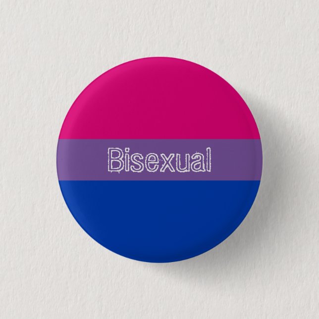 Bisexual flag badge / 1 inch round button (Front)