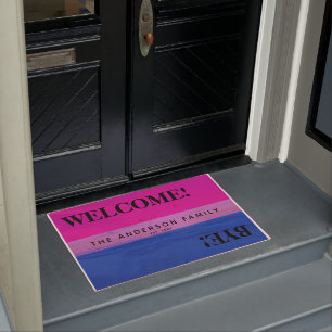 Bisexual Flag Beach Personalized Welcome Doormat