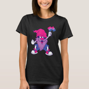 Bisexual Flag Gnome Heart Bi LGBTQ Bisexual Pride  T-Shirt