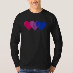 Bisexual Flag Hearts Love  Lgbt Bi Pride T-Shirt