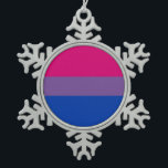 Bisexual flag snowflake pewter christmas ornament<br><div class="desc">Show off your pride in style.</div>