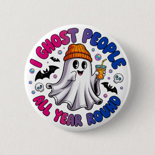 Bisexual Funny Halloween – I Ghost People 2 Inch Round Button