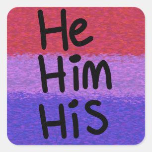 Bisexual he/him pronouns sticker