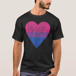 Bisexual Heart Bisexuality Bi Love Flag LGBTQ Prid T-Shirt