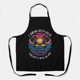 Bisexual I Swing Both Ways Axe Funny Bi Pride Flag Apron