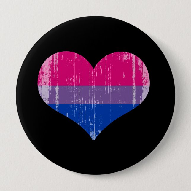 BISEXUAL LOVE distressed.png 4 Inch Round Button (Front)