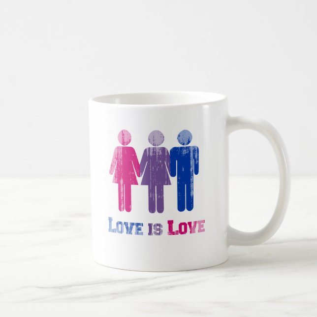 Bisexual Love is Love distressed Coffee Mug (Right)