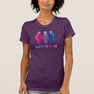 Bisexual Love is Love distressed T-Shirt