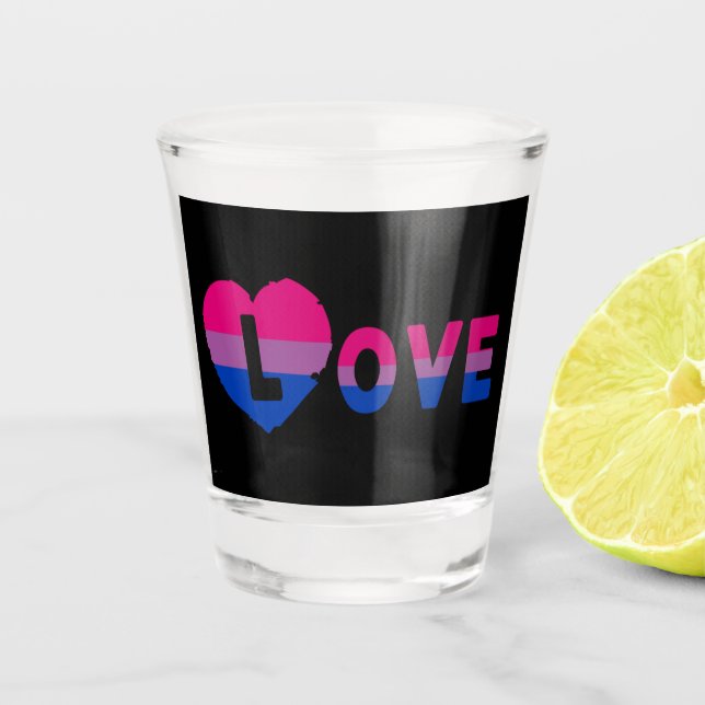 Bisexual LOVE Shot Glass (Front)