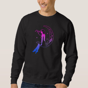 Bisexual Moon Girl Wiccan Pagan Bi Pride Flag Boho Sweatshirt