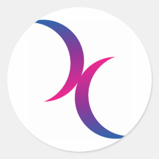 Bisexual moon symbol classic round sticker