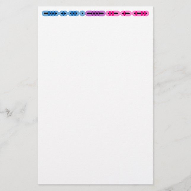 Bisexual Morse Code Bar Stationery (Front)