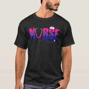 Bisexual Nurse LGBQ Subtle Bi Pride Flag Rn LPN Nu T-Shirt