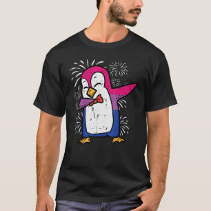 Bisexual Penguin Dab Bi Flag Pride Month Lgbt Men  T-Shirt