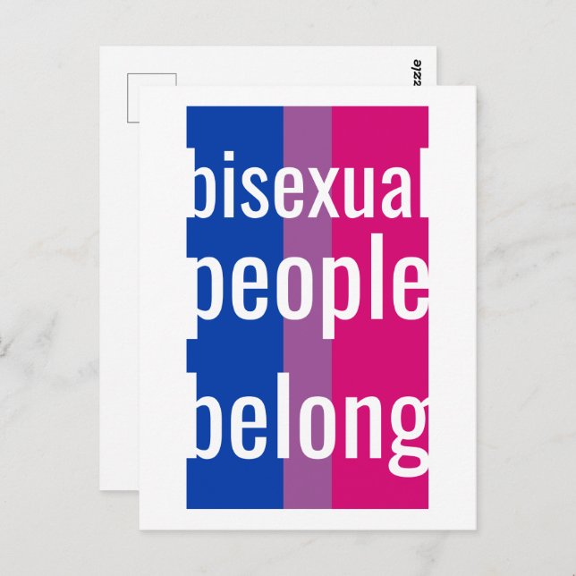 bisexual people belong postcard (Front/Back)