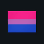 Bisexual Pride (Bi Flag) Canvas Print<br><div class="desc">This design features the bisexual pride flag, which was first designed by Michael Page in 1998. It was intended to give the bisexual community its own symbol comparable to the gay pride flag. In the flag, the pink is for same gender attraction, blue is for different gender attraction, and purple...</div>